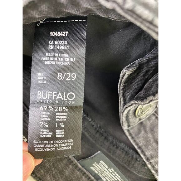 NWOT Buffalo David Bitton Francesca Mid-Rise Skinny Jeans Black - Size 8/29 - Picture 2 of 11